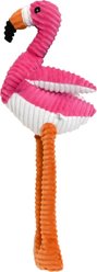 Buddy Buddy Durable Rope Core Flamingo Squeaky Plush Dog Toy, Pink, 24-in