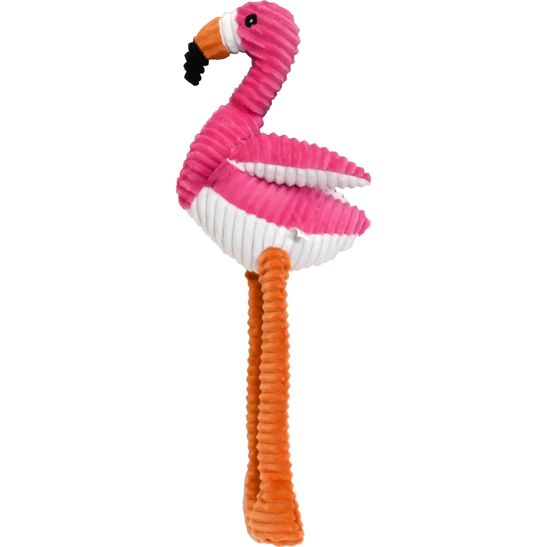 Buddy Buddy Durable Rope Core Flamingo Squeaky Plush Dog Toy, Pink, 24-in