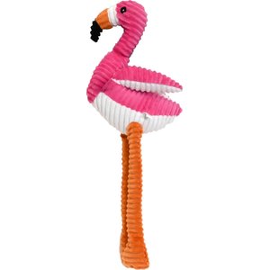 BUDDY BUDDY Durable Rope Core Flamingo Squeaky Plush Dog Toy, Pink