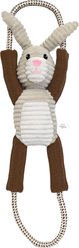 Buddy Buddy Interactive Rabbit Squeaky Rope Tug Dog Toy, Gray, 24-in