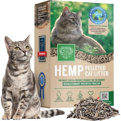 Small Pet Select Small Pet Select Eco-friendly Odor Control Eco-Friendly Natural Pebbles Hemp Pelleted Cat Litter, Brown, 8-lb box