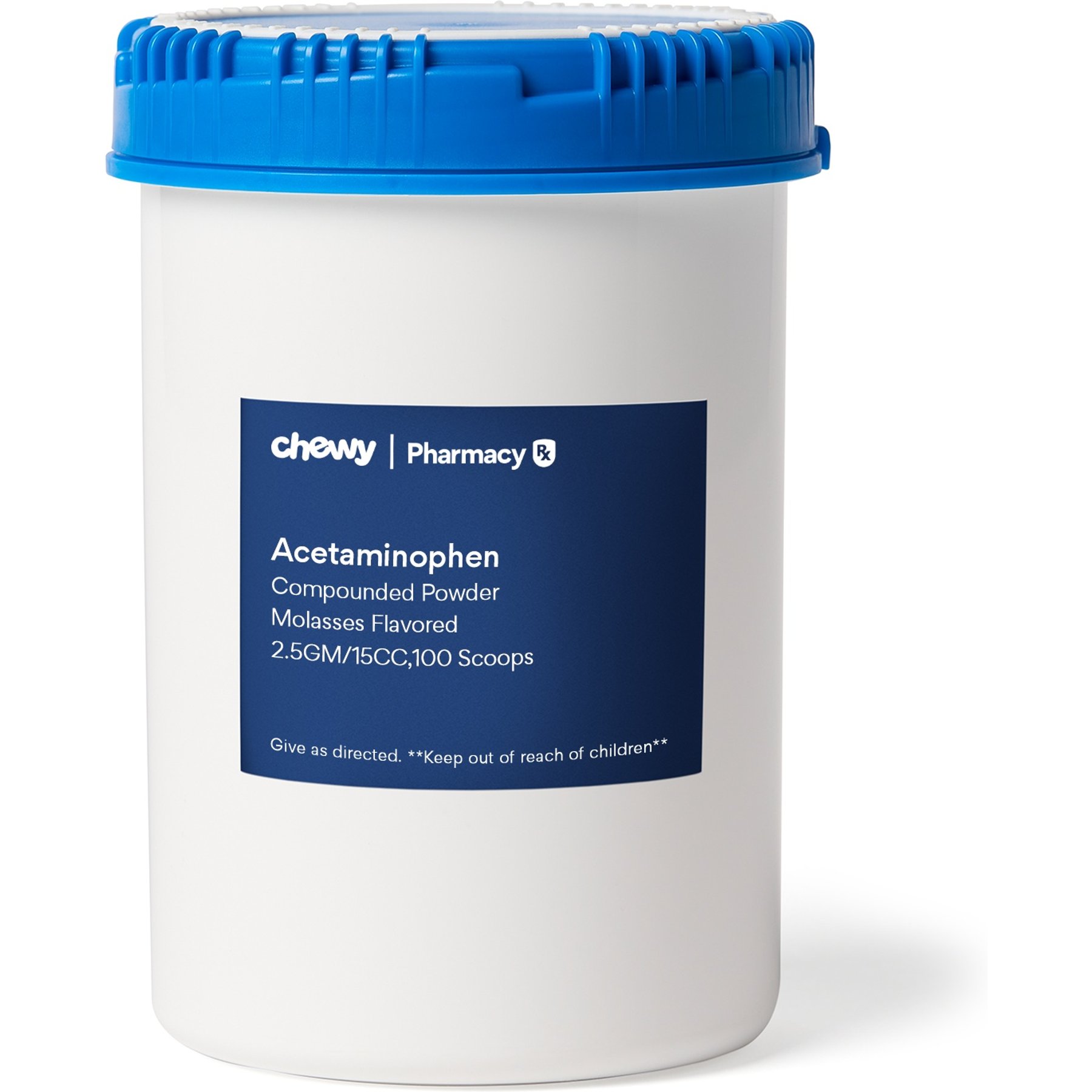 Acetaminophen Compounded Molasses Powder, 2.5GM/15CC, 100 scoops for Veterinary use