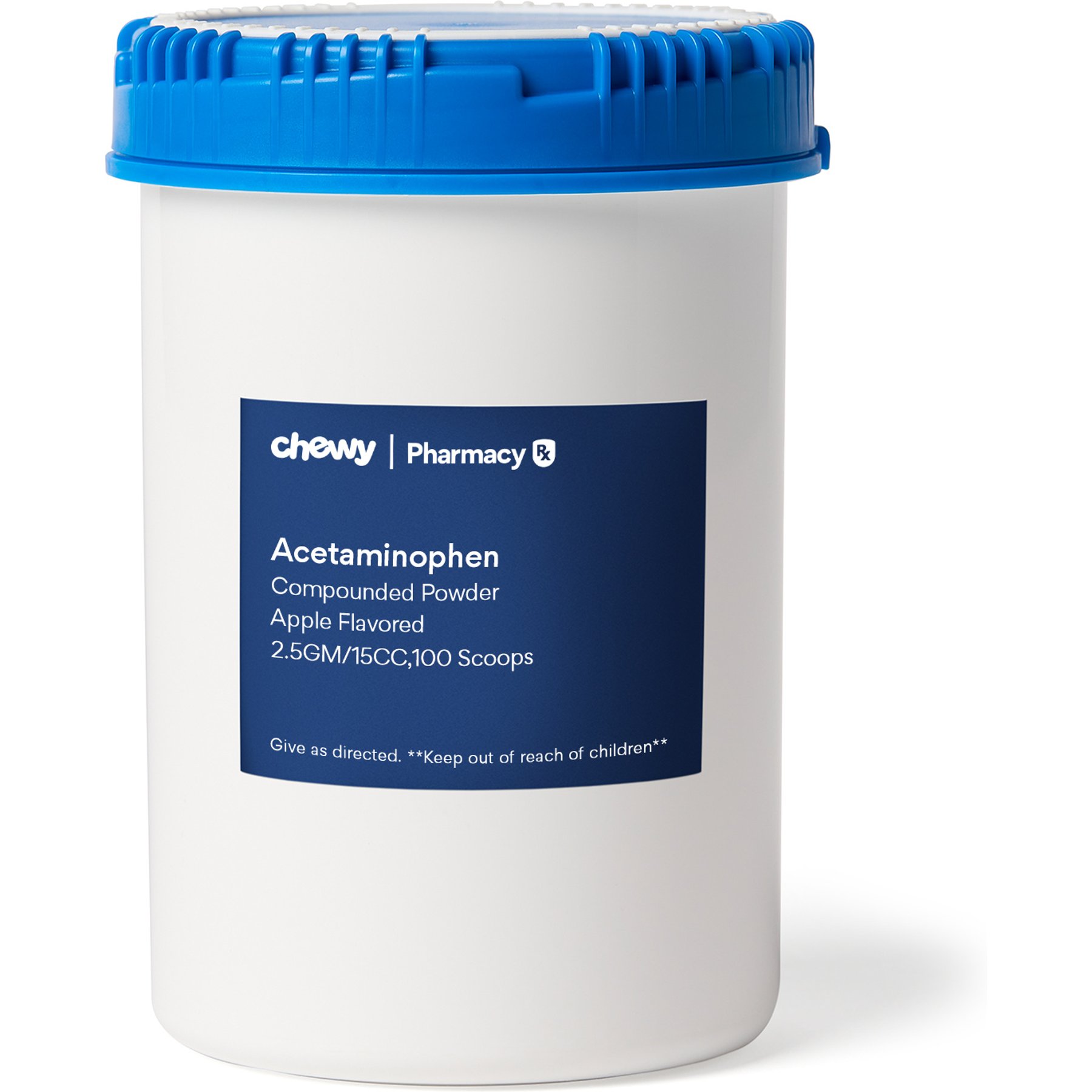 Acetaminophen Compounded Apple Powder, 2.5GM/15CC, 100 scoops for Veterinary use