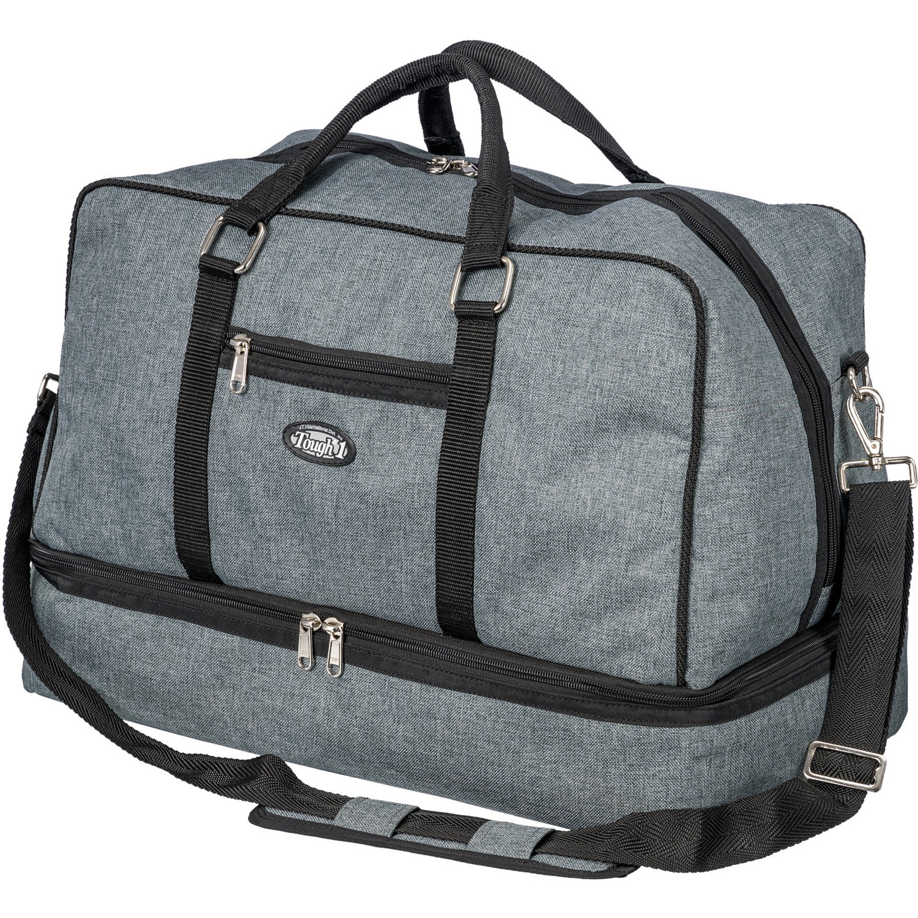 Tough1 Horse Duffel Bag with Boot/Shoe Storage, Grey