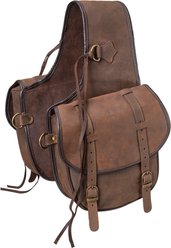 Tough1 Soft Leather Horse Saddle Bag, Brown slide 1 of 2