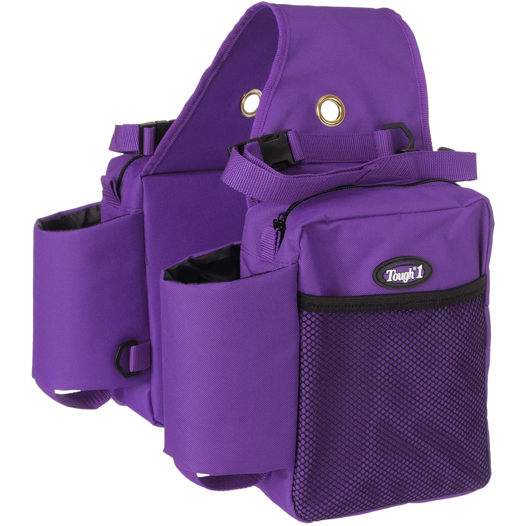 Tough1 Horse Saddle Bag with Bottle Holders, Purple