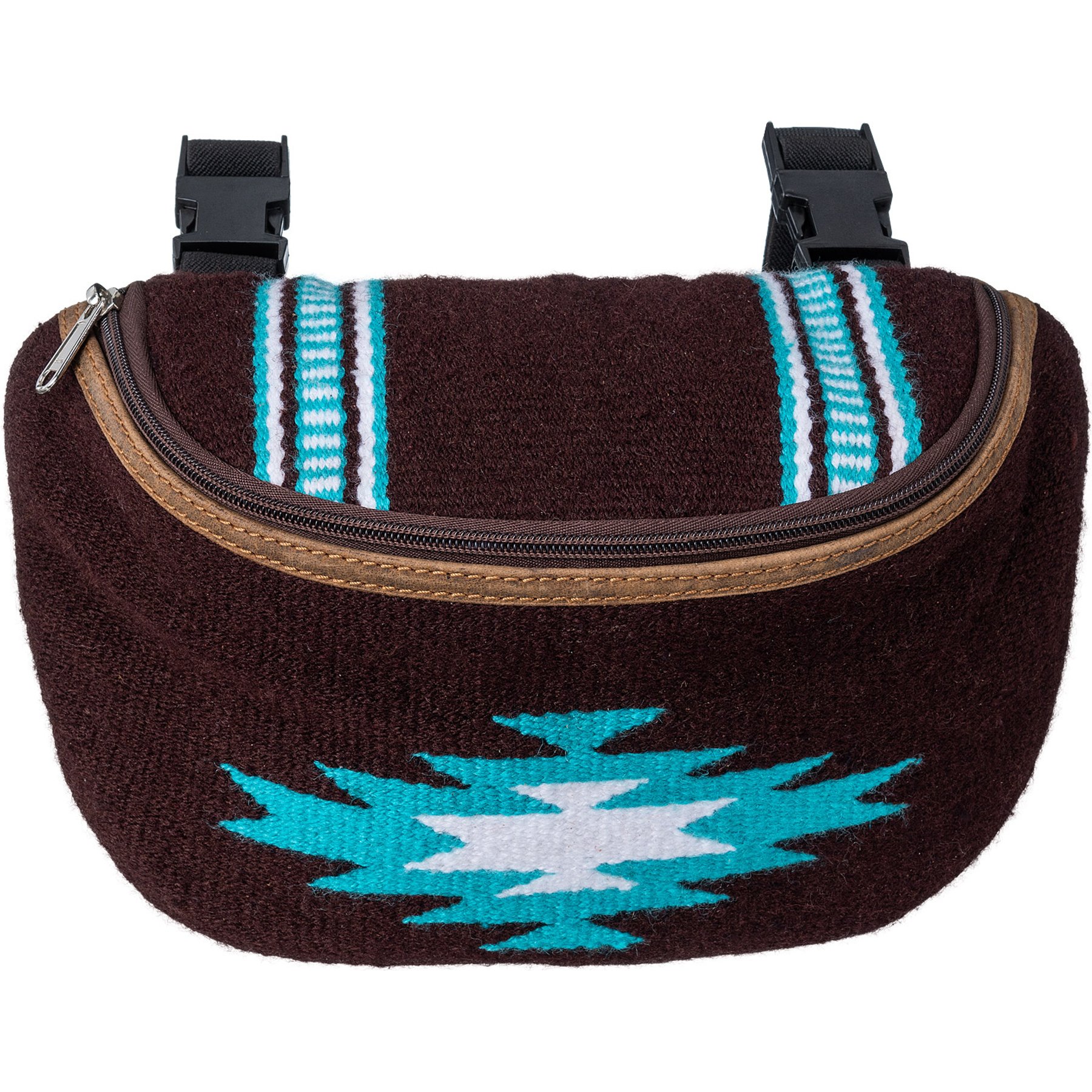 Tough1 Horse Saddle Pouch with Hand Weaving, Brown