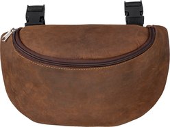Tough1 Soft Leather Horse Saddle Pouch, Brown
