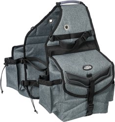 Tough1 Multi-Pocket Insulated Horse Saddle Bag, Grey