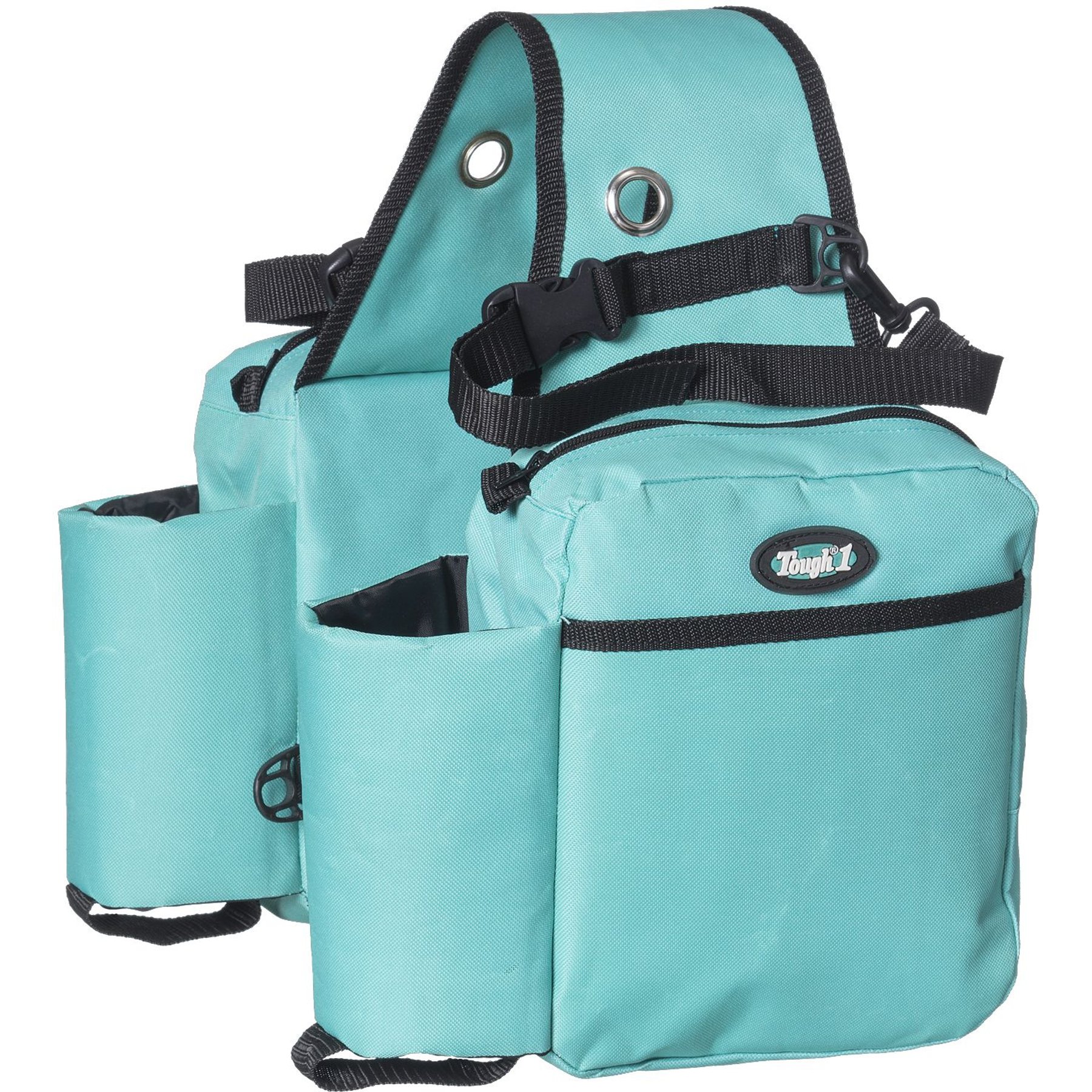 Tough1 Horse Saddle Bag with Bottle Holders, Turquoise