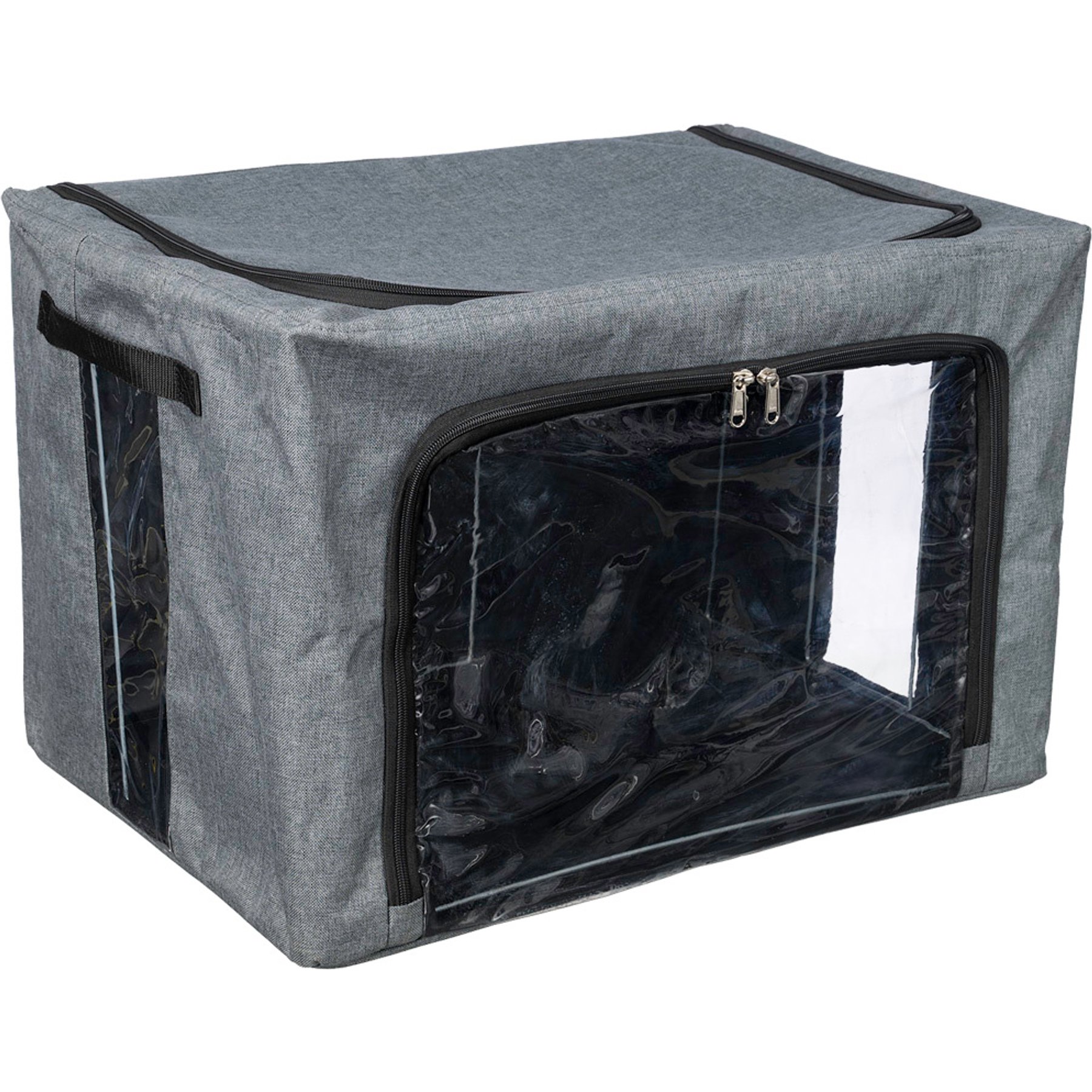 Tough1 Collapsible Clear Window Horse Storage Cube, Black/Grey