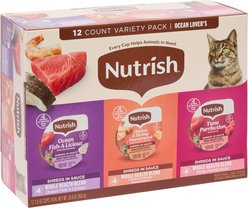 Rachael Ray Nutrish Ocean Lovers Variety Pack Grain-Free Wet Cat Food, 2.8-oz, case of 12