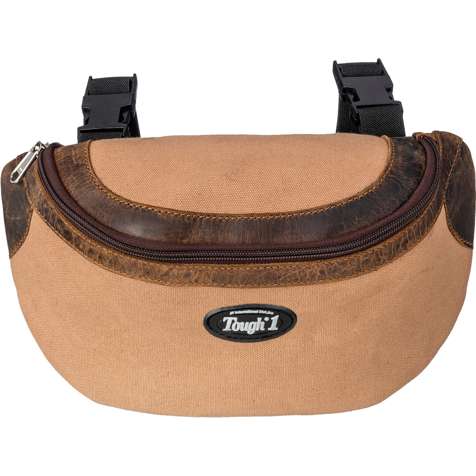 Tough1 Canvas Horse Pommel Bag with Leather Accents, Tan