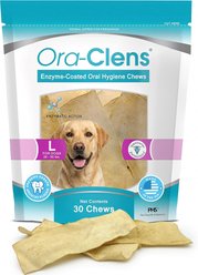 Ora-Clens Large Enzyme-Coated Tartar & Plaque Control Dental Chews for Dogs, 30 count