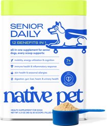 Native Pet Senior Daily 12-in-1 Multivitamin Organic Powder Probiotic Supplement for Senior Dogs, 6.3-oz