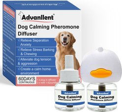 Advanllent Separation Anxiety, Barking, Aggression & Chewing Refill Included 30-Day Calming Diffuser for Dogs, 2 count