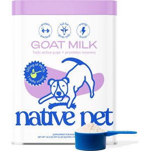 Native Pet Whole Goat Milk Powder Digestive, Recovery & Energy Support for Active Dogs, 14-oz