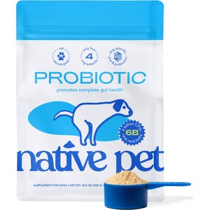 Native Pet Probiotic Powder Organic, Human Grade, Vet-Formulated Digestive Supplement for Dogs, 32.8-oz