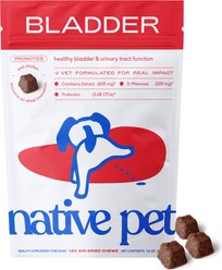 Native Pet Cranberry Bladder Chews Kidney & Urinary Supplement for Dogs, 120 count