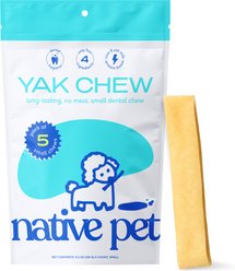 Native Pet Yak Dental Chews Himalayan Cheese Dog Treats, 5 count