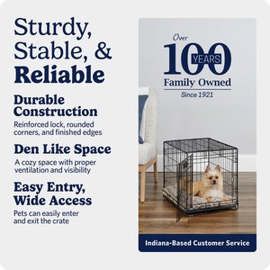 MidWest iCrate Fold & Carry Single Door Collapsible Wire Dog Crate, 24 inch
