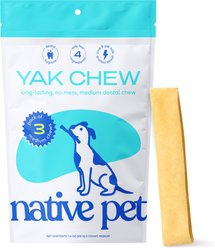 Native Pet Yak Dental Chews Himalayan Cheese Medium Dog Treats, 3 count