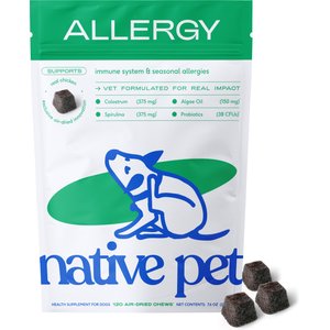 Native Pet Allergy & Immune Air-Dried Organic Chews Probiotic & Colostrum Itchy Skin & Allergy Relief Supplement for Dogs, 120 count