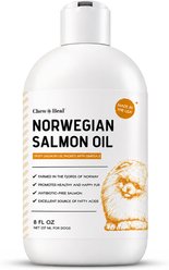 Chew + Heal Norwegian Salmon Oil Skin & Coat Supplement for Dogs & Cats, 8-fl oz bottle
