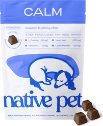 Native Pet Chicken Flavored Air-Dried Chews Calming Supplement for Dogs, 90 count