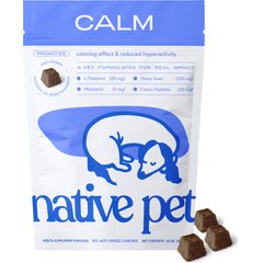 Native Pet Chicken Flavored Air-Dried Chews Calming Supplement for Dogs, 60 count