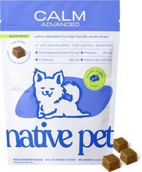 Native Pet Advanced Calm Anxiety & Stress Support Chew Supplement for Dogs, 60 count