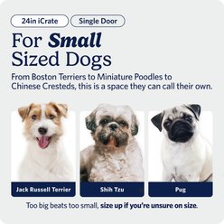 MidWest iCrate Fold & Carry Single Door Collapsible Wire Dog Crate, 24 inch slide 2 of 9