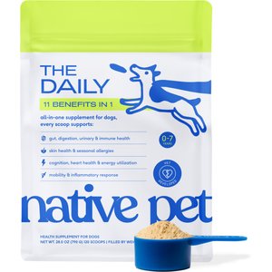 Native Pet Daily Multivitamin Powder Organic 11-in-1 Clean Ingredient Supplement for Dogs, 28-oz