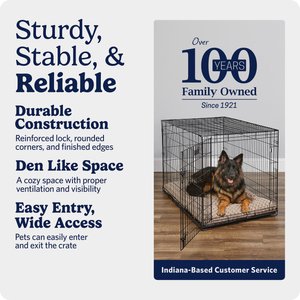 MidWest iCrate Fold & Carry Single Door Collapsible Wire Dog Crate, 48 inch