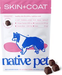 Native Pet Skin & Coat Chews with Omega-3 Dry Skin Supplement for Dogs, 120 count
