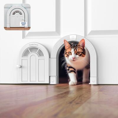 PURRFECT PORTAL Meow Manor Plastic Interior Cat Door, Large, White