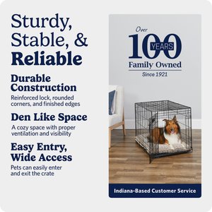 MidWest iCrate Fold & Carry Single Door Collapsible Wire Dog Crate, 36 inch