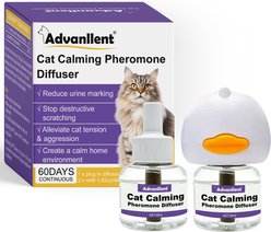 Advanllent Pheromone Pee Spraying Aggression, Excessive Meowing & Scratching 60-Day Refill Included Calming Diffuser for Cats, 2 count