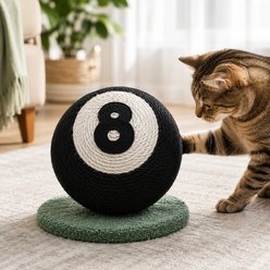 NonoPets Billiard Ball Stylish Sisal Rope Scratching Cat Toy, 8 x 8-in, Black