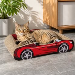 NonoPets Sports Car Scratcher Lounge Cat Bed, Red
