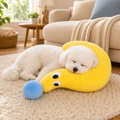 NonoPets Soft C-Shaped Pet Dog & Cat Pillow, Yellow