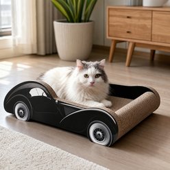 NonoPets Sports Car Scratcher Lounge Cat Bed, Black