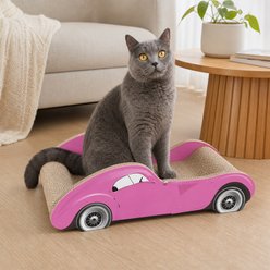 NonoPets Sports Car Scratcher Lounge Cat Bed, Pink