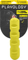 Playology Scented Squeaky Bumper Dog Toy, Jumbo, Chicken Scented