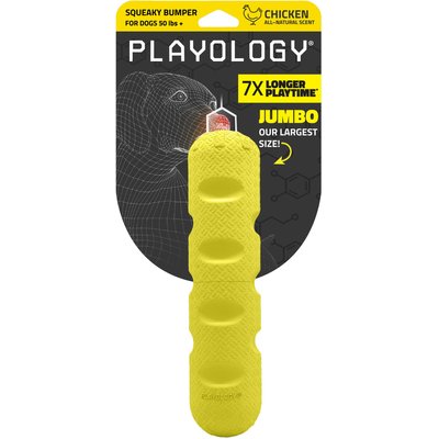 Playology Playology Scented Squeaky Bumper Dog Toy, Jumbo, Chicken Scented