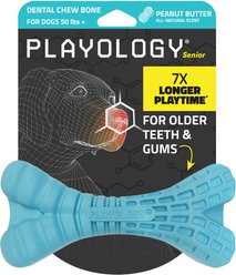 Playology Peanut Butter Scented Dental Bone Dog Toy, Jumbo