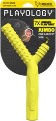 Playology Scented Fetch Stick Dog Toy, Jumbo, Chicken Scented