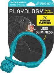 Playology Peanut Butter Scented Young & Active Tough Tug Knot Dog Toy, Medium