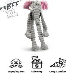 Nandog My BFF Jumbo The Elephant Dog Toy, Gray, 30 x 10 inches slide 2 of 5
