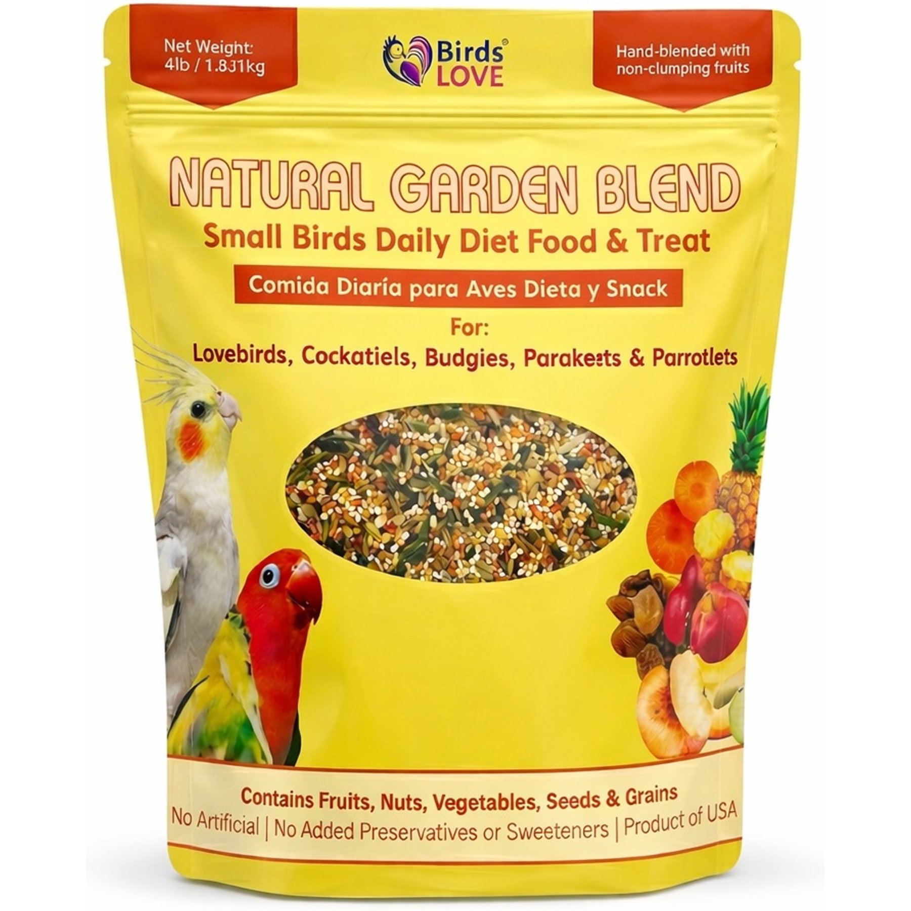 Birds LOVE Natural Garden Blend Small Bird Food, 4-lb bag